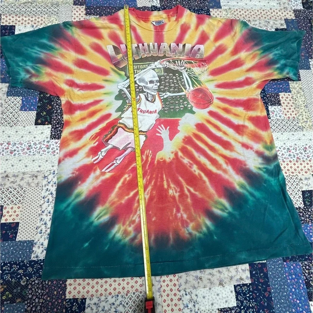 Vintage 1992 Lithuania Olympic Basketball Team Grateful Dead T Shirt Size XL - Picture 6 of 9